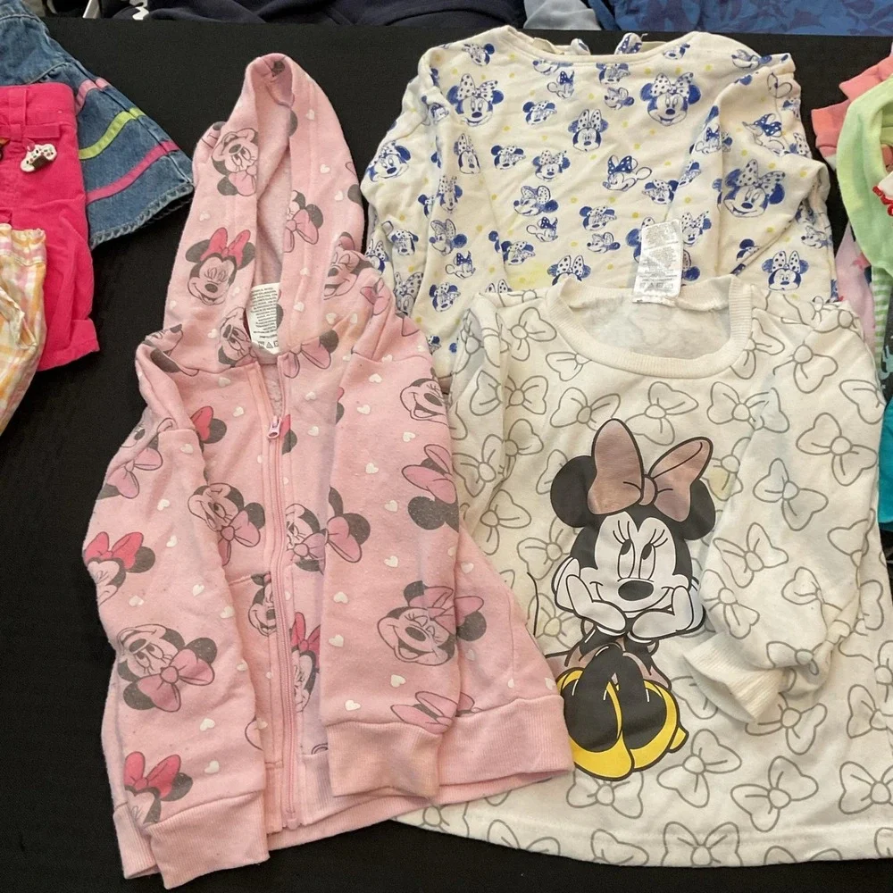 Mixed Brands Outfit Lot Girls 3T Jeans Shorts Dress 24pc Disney Minnie Trolls